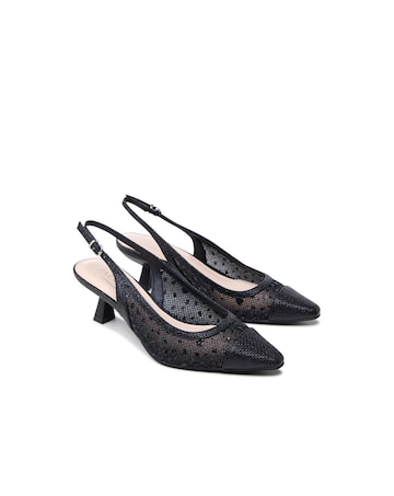 Paradox London Tamsin Crystal Mesh Kitten Heel Shoes