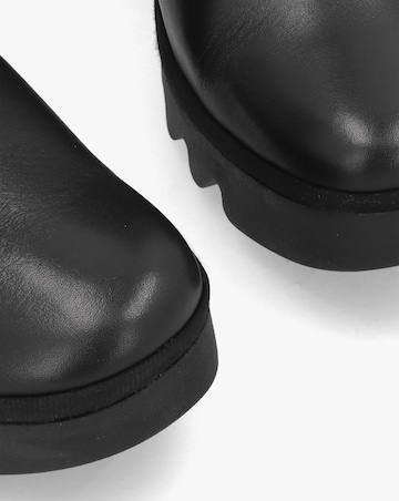 Fly London Bagu Black Leather Wedge Chelsea Boots