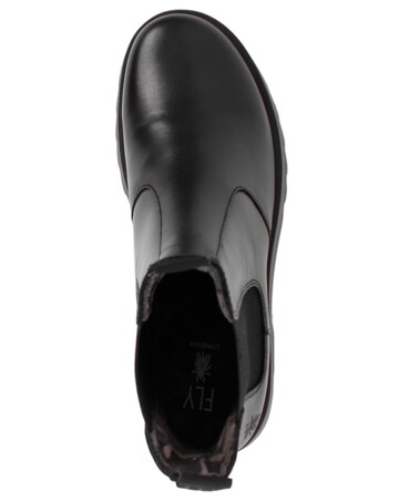 Fly London Medi Black Leather Chunky Chelsea Boots