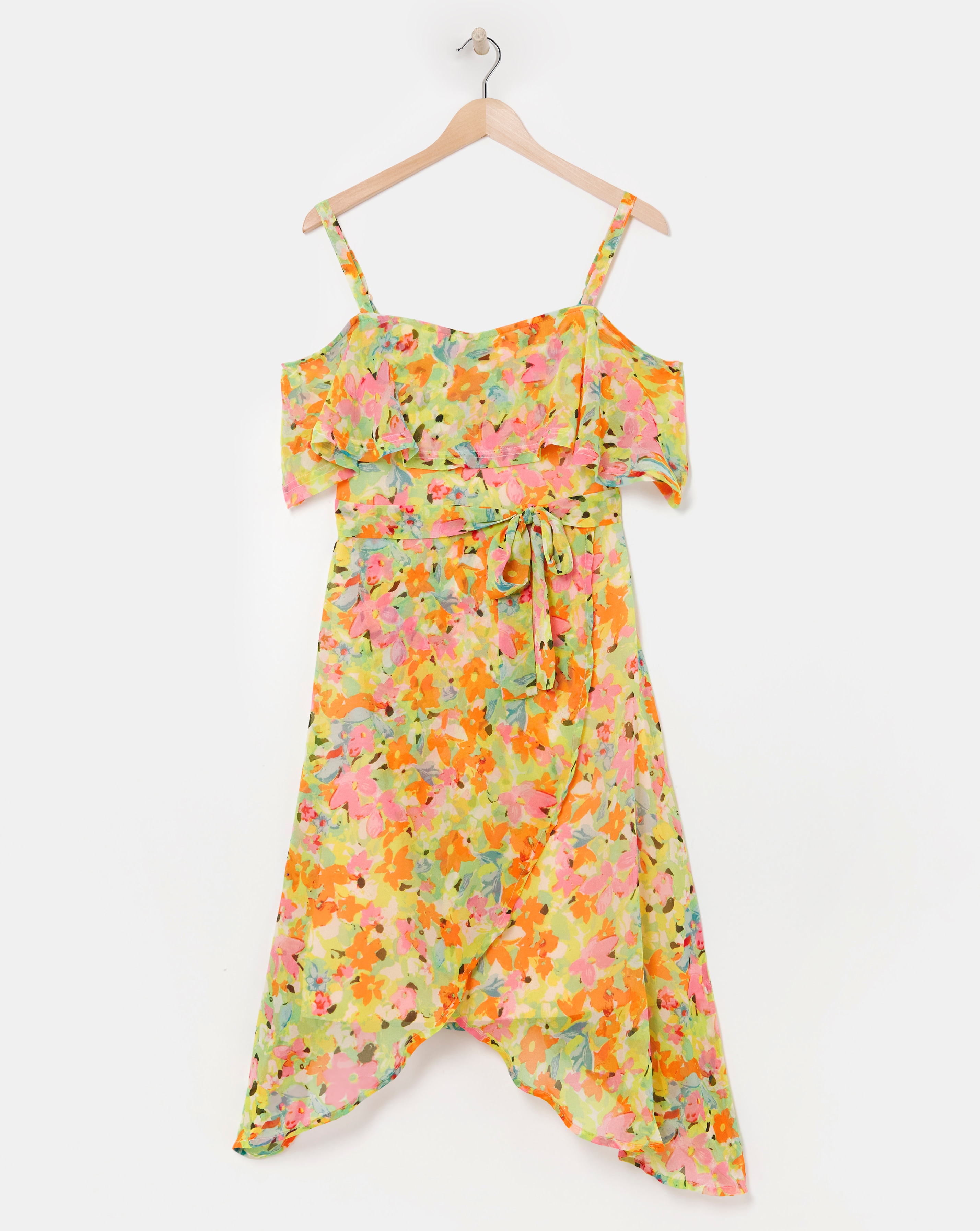 Simply Be - Women's Bardot Floral Midi Dress - Size 10 - Green floral