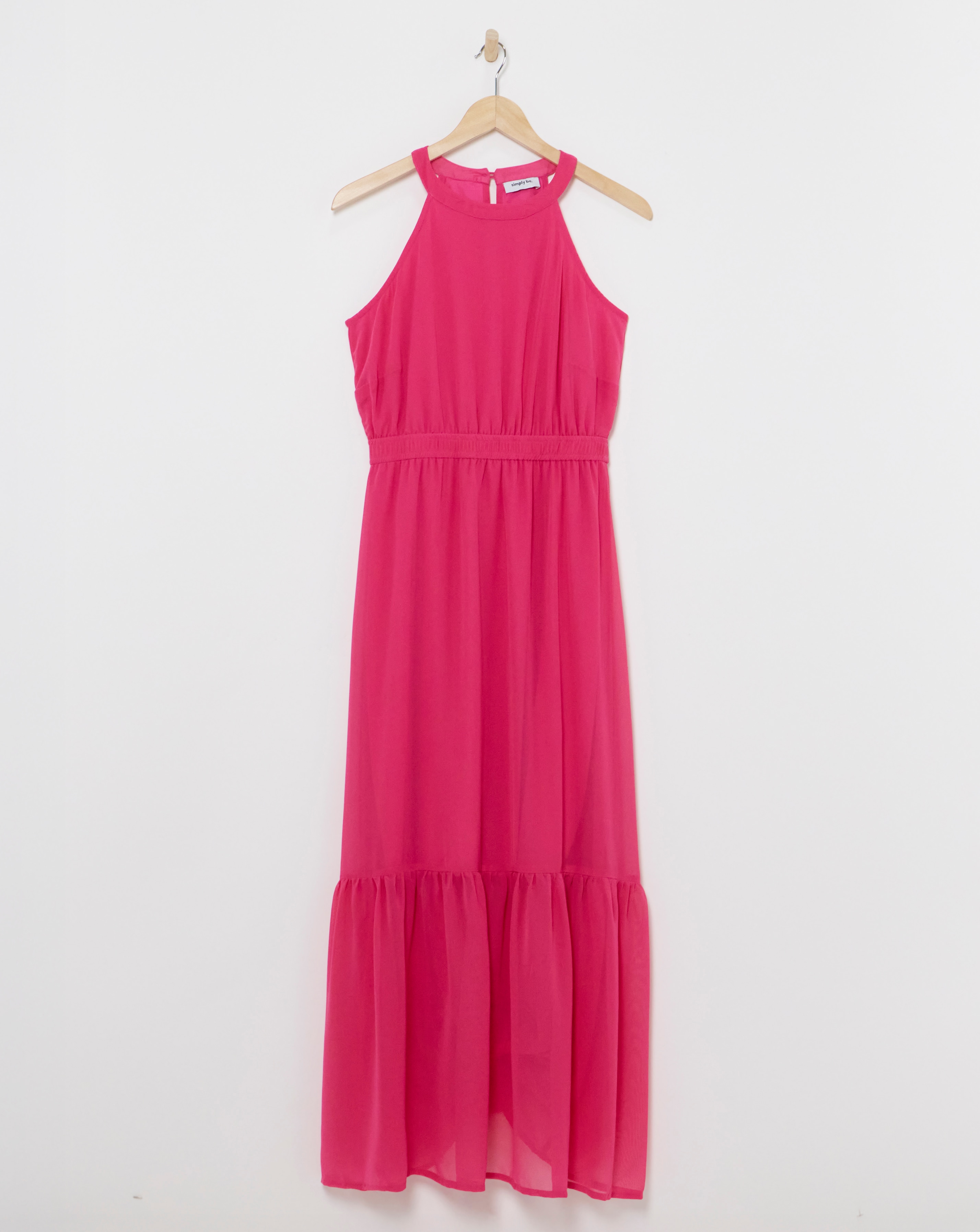 Simply Be - Women's Halterneck Tiered Dress - Size 10 - Pink