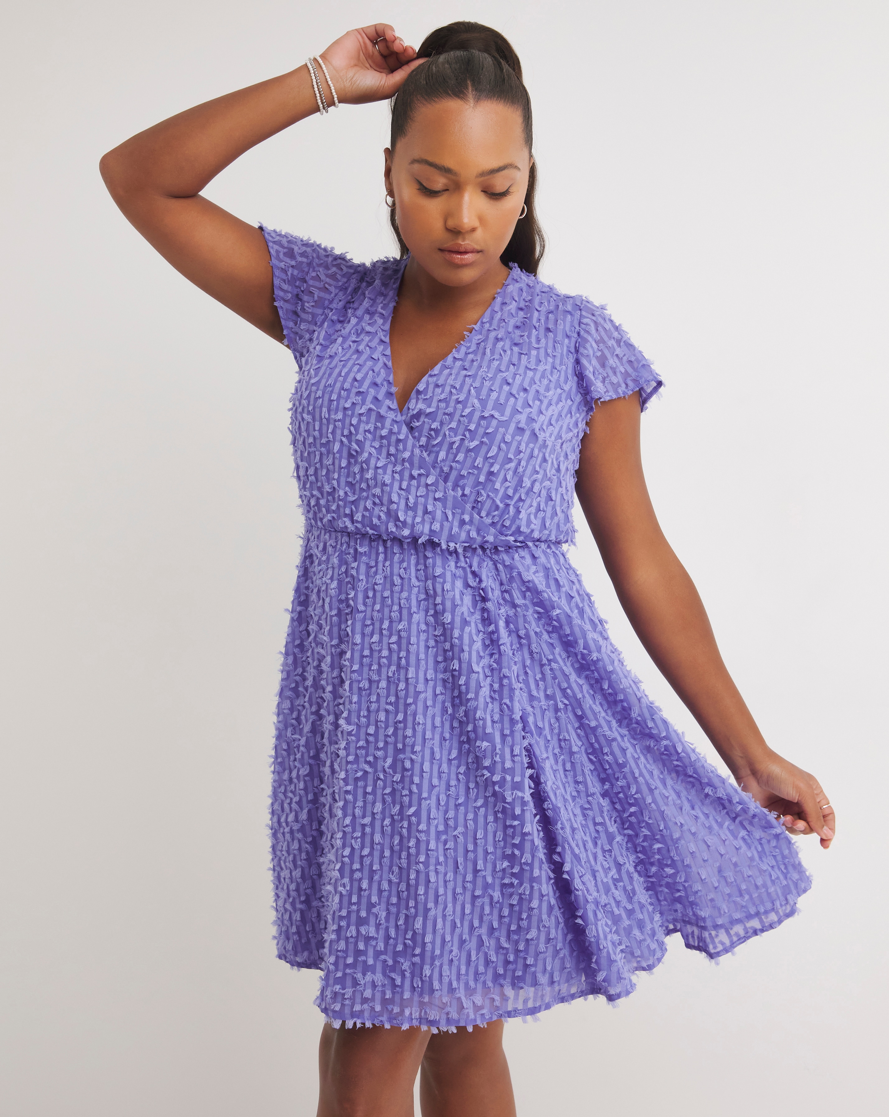 Purple Fluffy Skater Dress