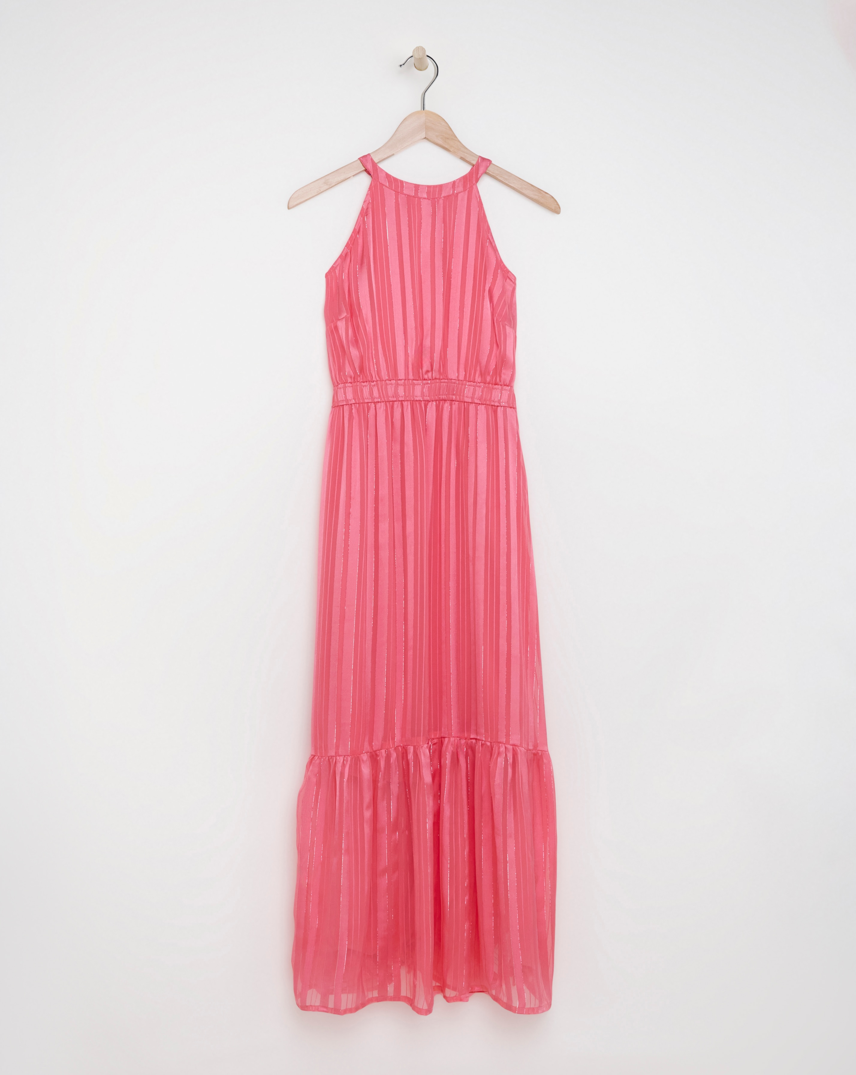 Simply Be - Women's Boutique Halterneck Lurex Georgette Maxi - Size 18 - Pink - 70% Polyester 30% Metallic Yarn