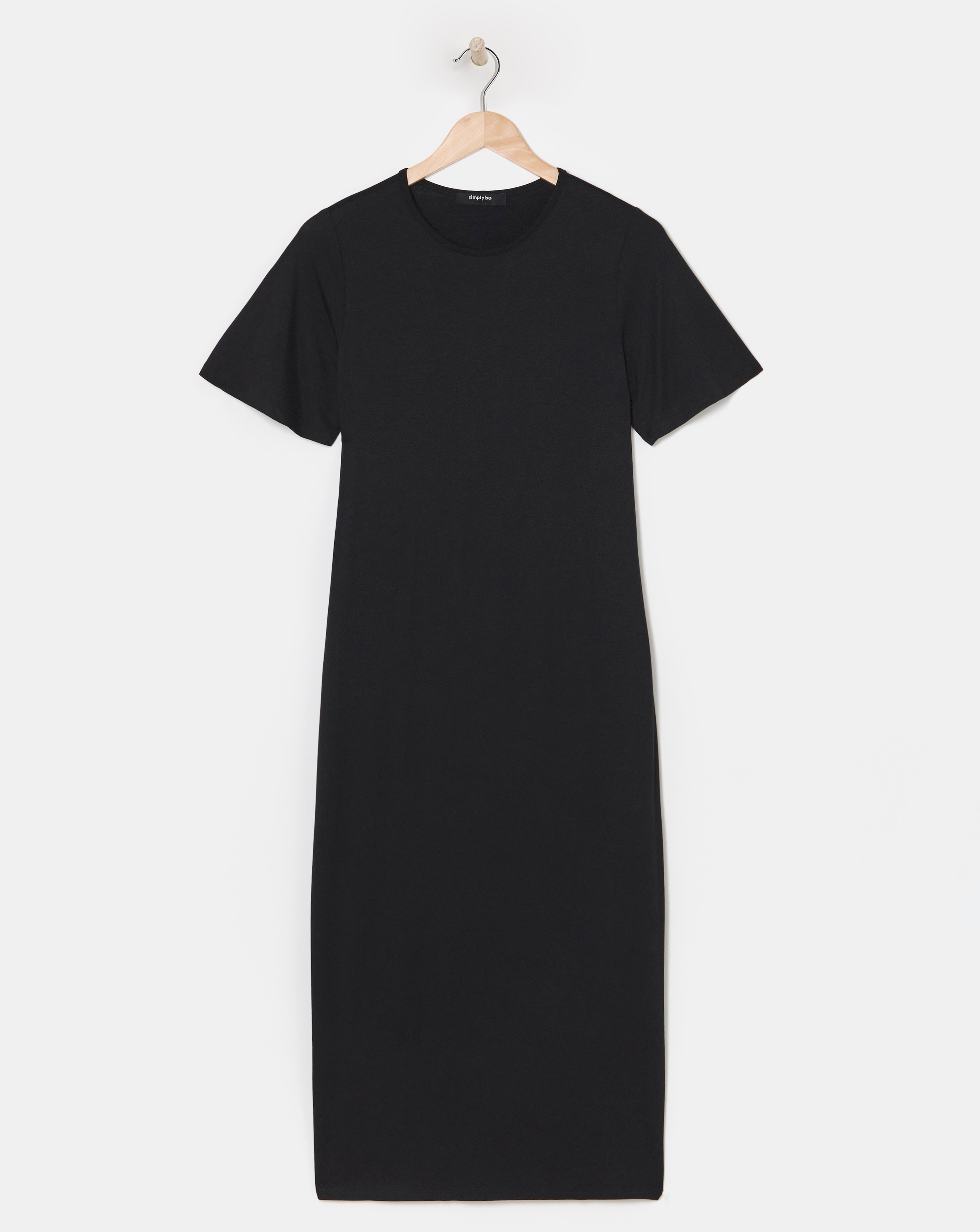 Simply Be - Women's Black Viscose Elastane T-Shirt Dress - Size 10 - Black - 95% Viscose 5% Elastane