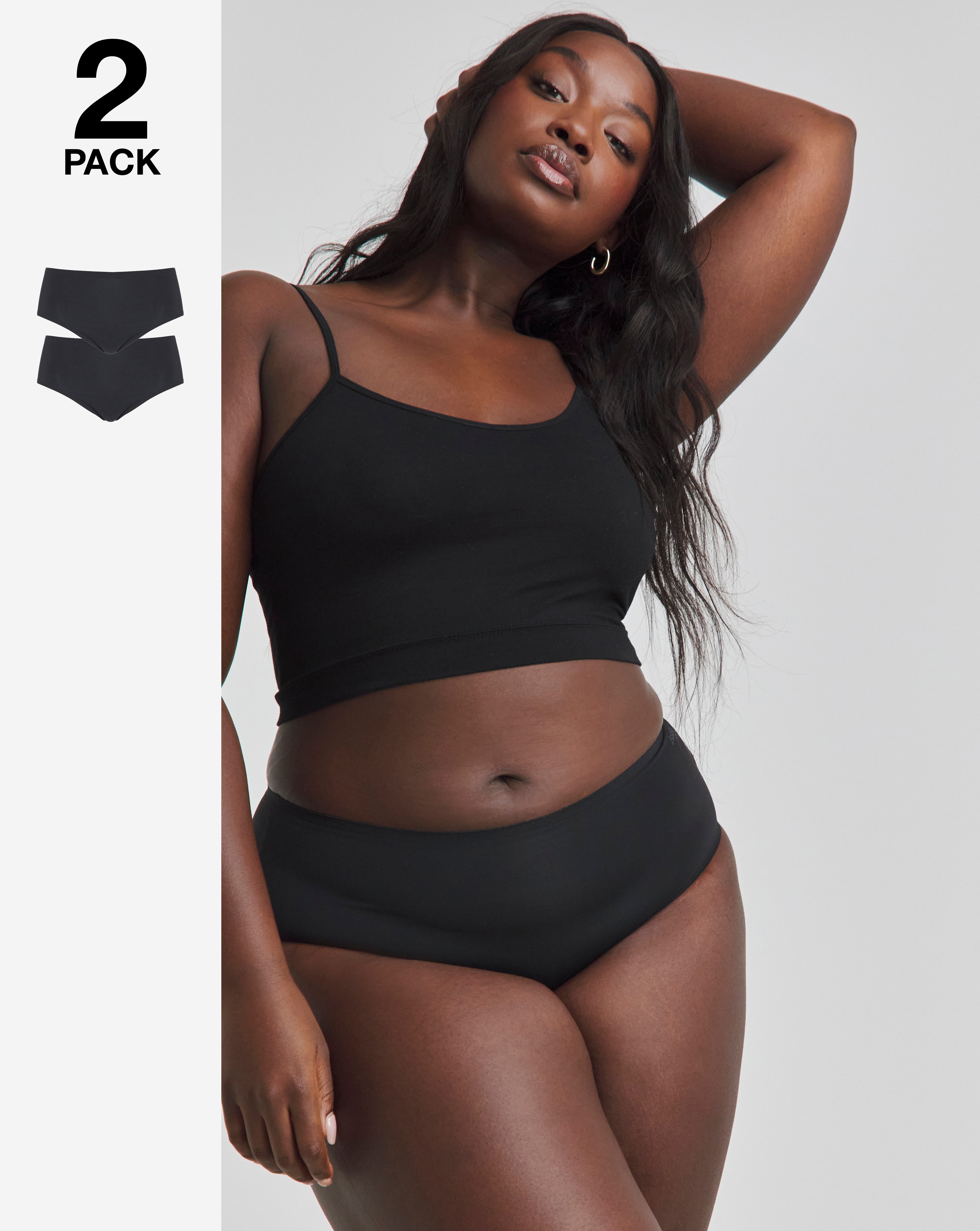 Sloggi 2Pk Zero One Midi Knicker Black