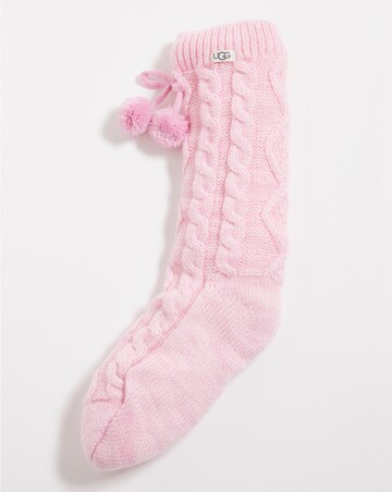 Ugg Pom Pom Fleece Lined Crew Sock | Simply Be