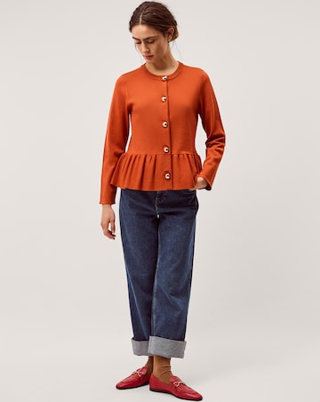 Monsoon Prune Peplum Cardigan