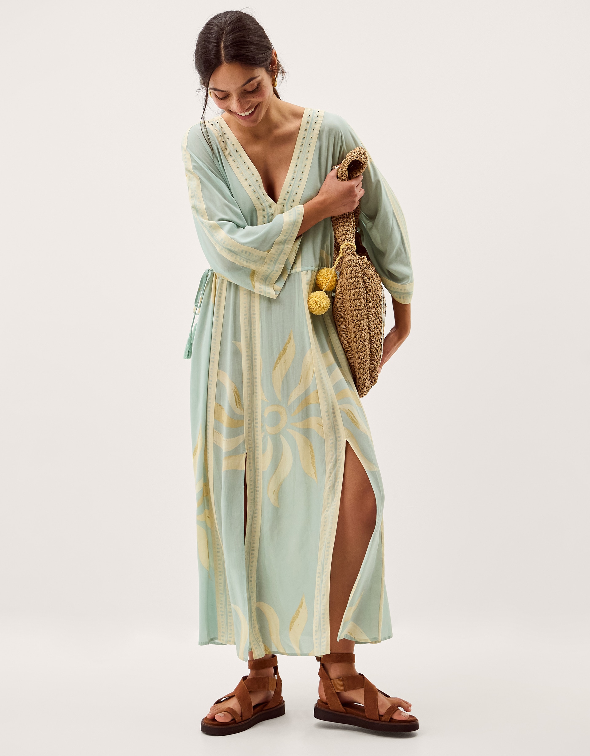 New In - Monsoon Tashie Print Midi Beach Dress