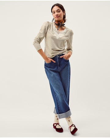 Monsoon Lauren Lace Stripe Jersey Top