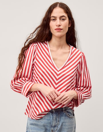 Monsoon Shayla V-Neck Stripe Jersey Top