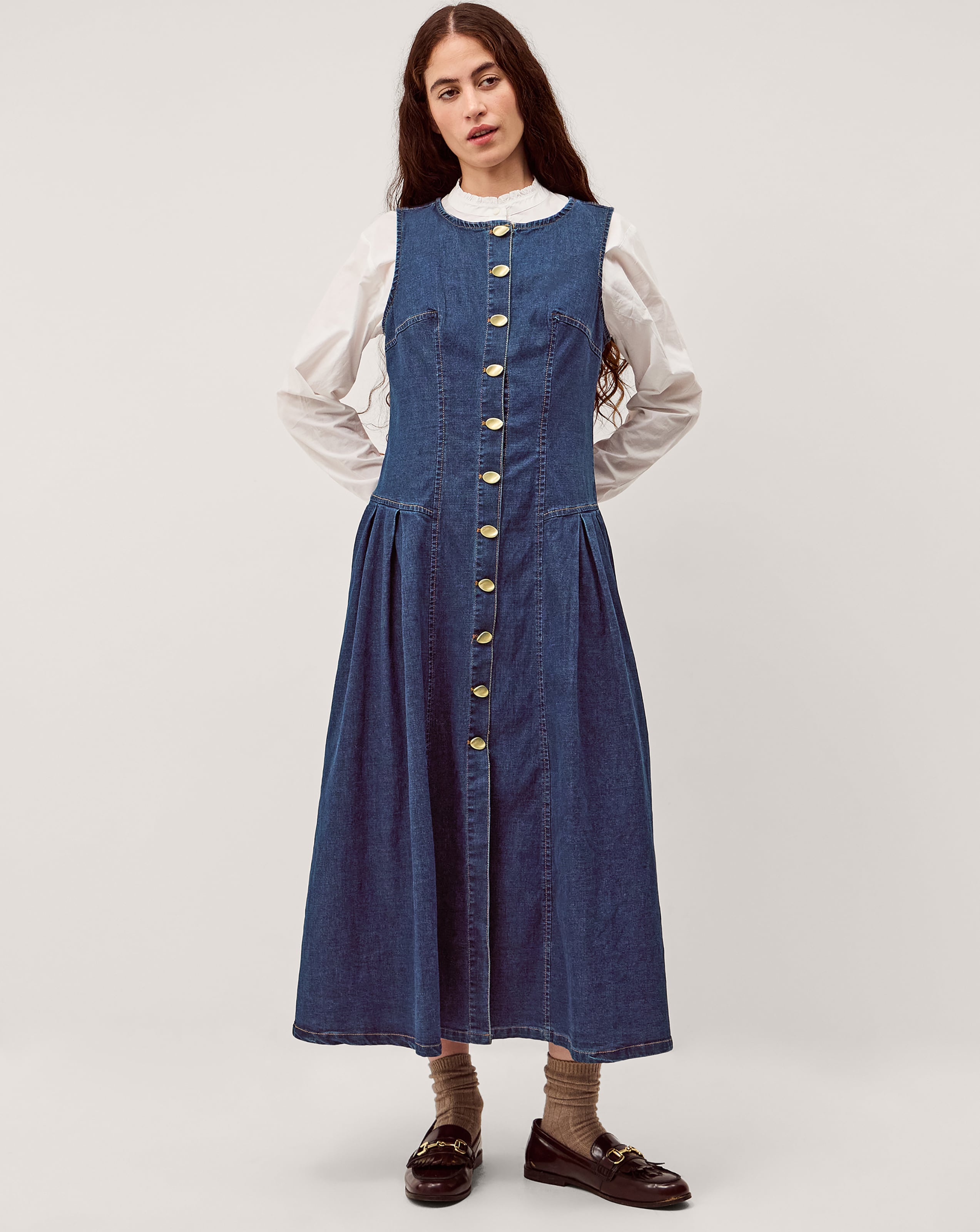 New In - Monsoon Layla Denim Midi Dress