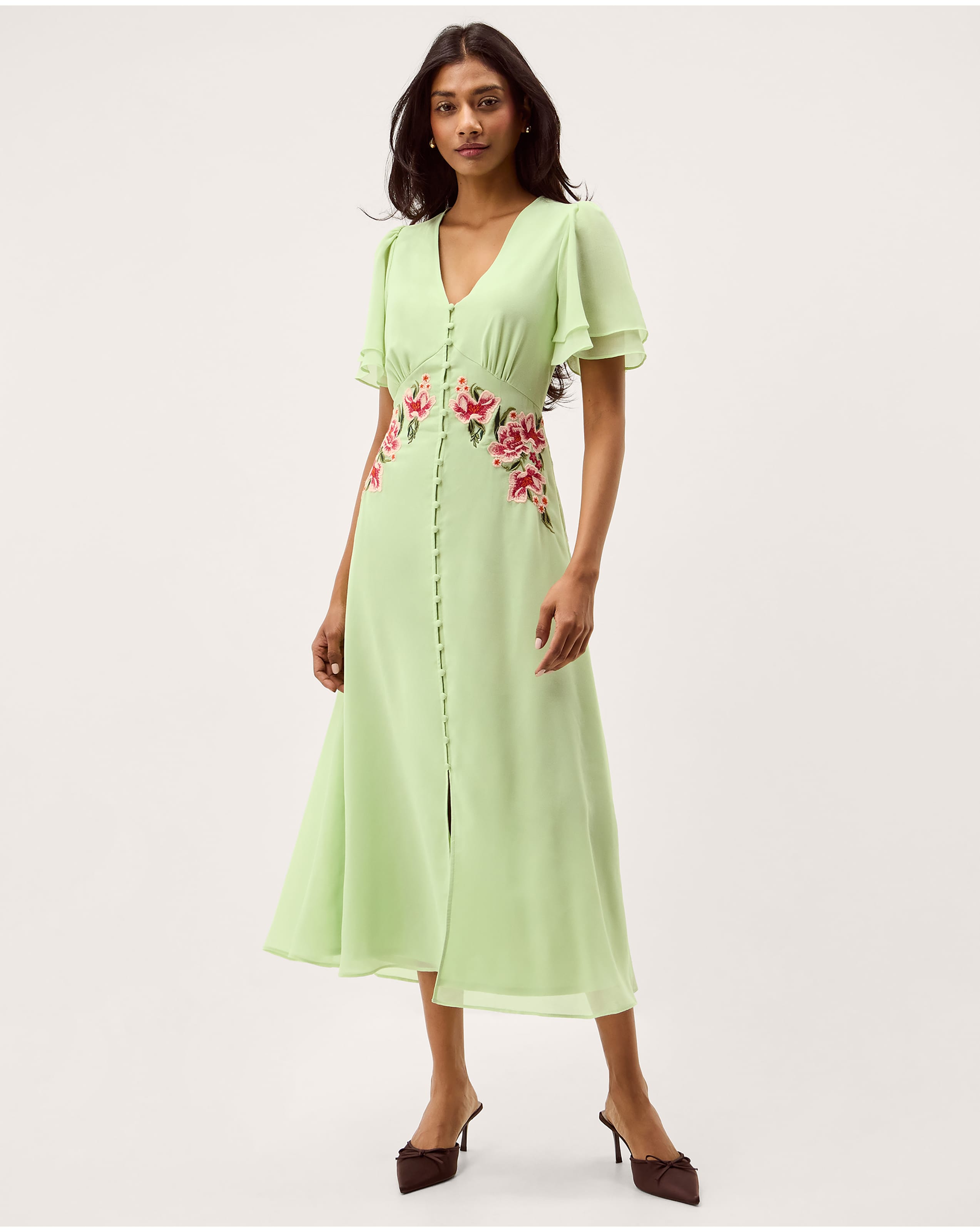 New In - Monsoon Coraline Floral Midi Dress