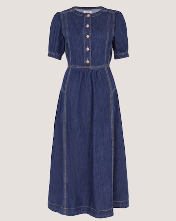 Monsoon Eliza Puff Denim Midi Dress