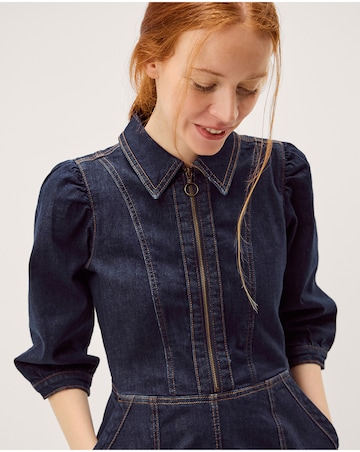 Monsoon Erin Zip Denim Midi Dress