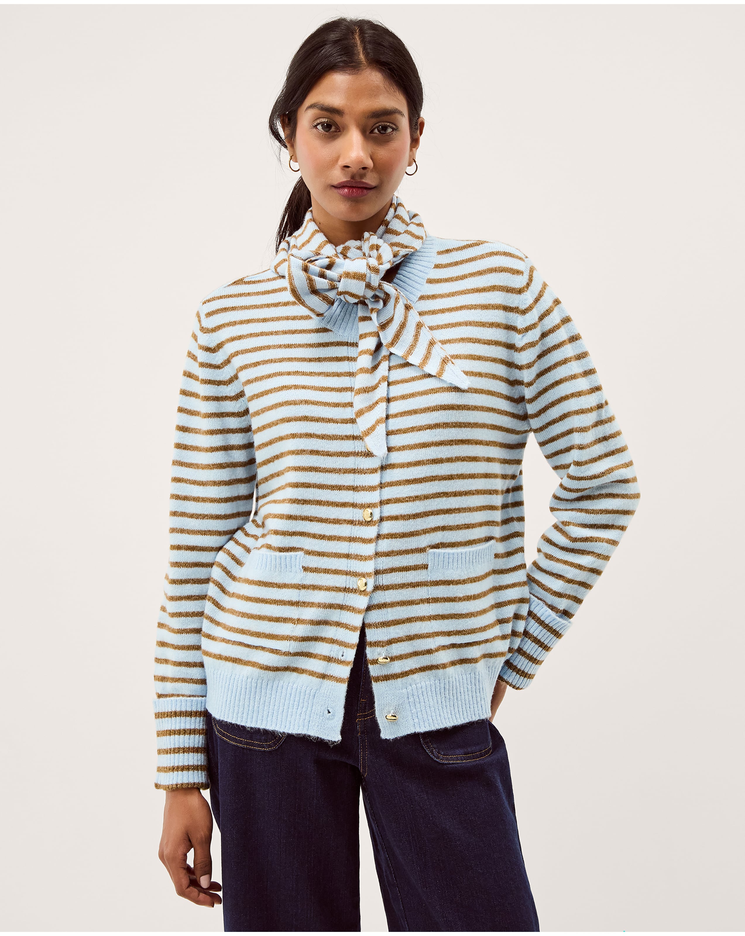 New In - Monsoon Stripe Cardigan & Scarf