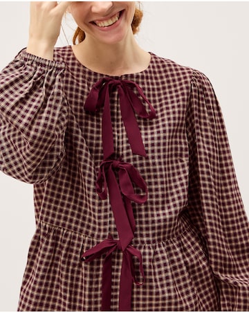 Monsoon Agatha Check Tie Front Blouse