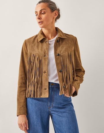 Monsoon Lily Fringe Suede Jacket
