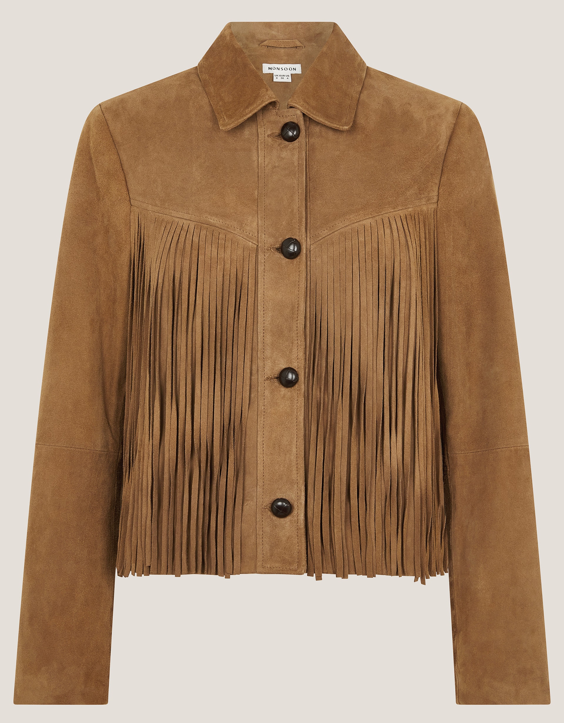 Monsoon Lily Fringe Suede Jacket | Simply Be