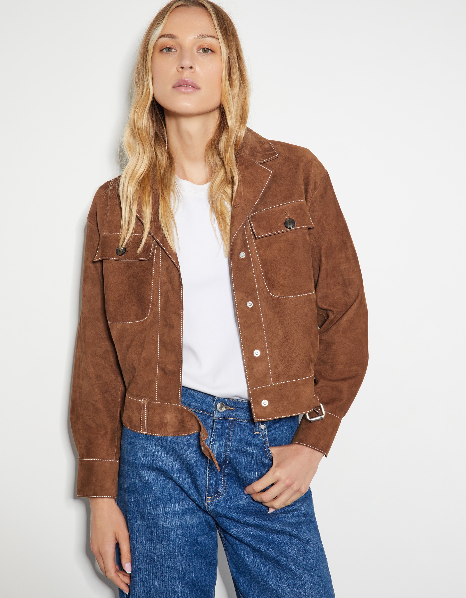 New In - Monsoon Iris Crop Suede Jacket