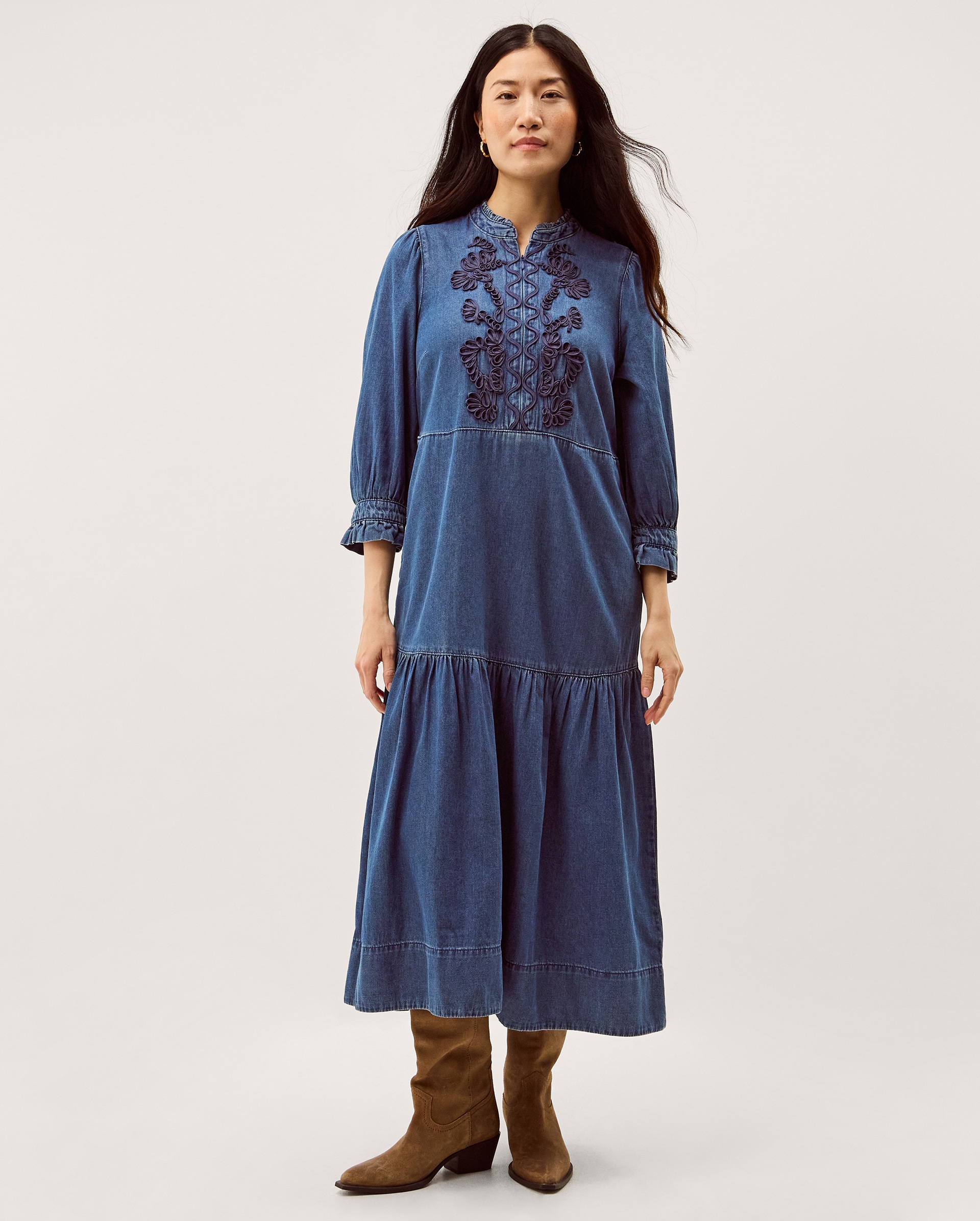 New In - Monsoon Melissa Denim Midi Dress