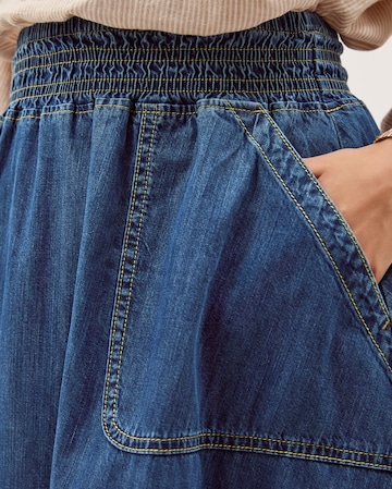 Monsoon Sophie Shirred Denim Midi Skirt