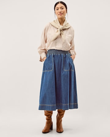 Monsoon Sophie Shirred Denim Midi Skirt
