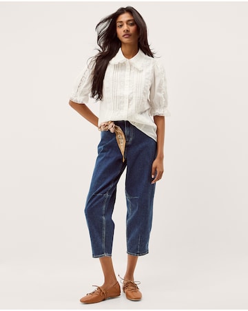 Monsoon Annette Puff Sleeve Lace Shirt