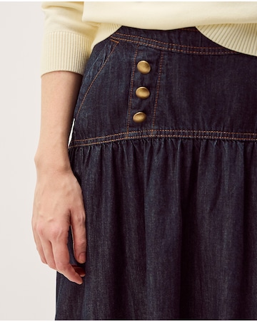 Monsoon Lucy Button Denim Midi Skirt