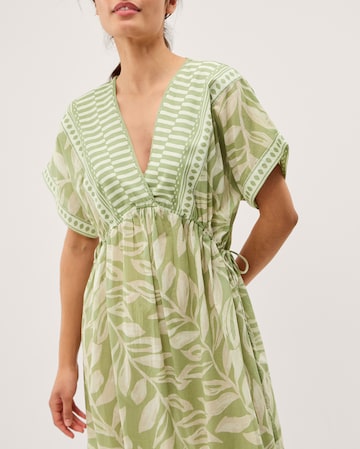 Monsoon Lillie Leaf Print Midi Dress
