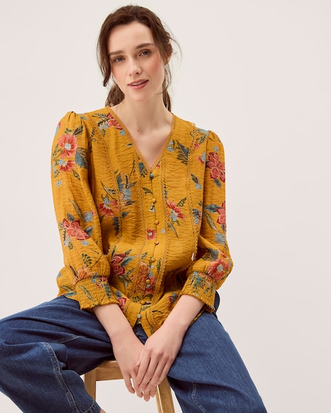 Monsoon Rosaleigh V-Neck Floral Blouse