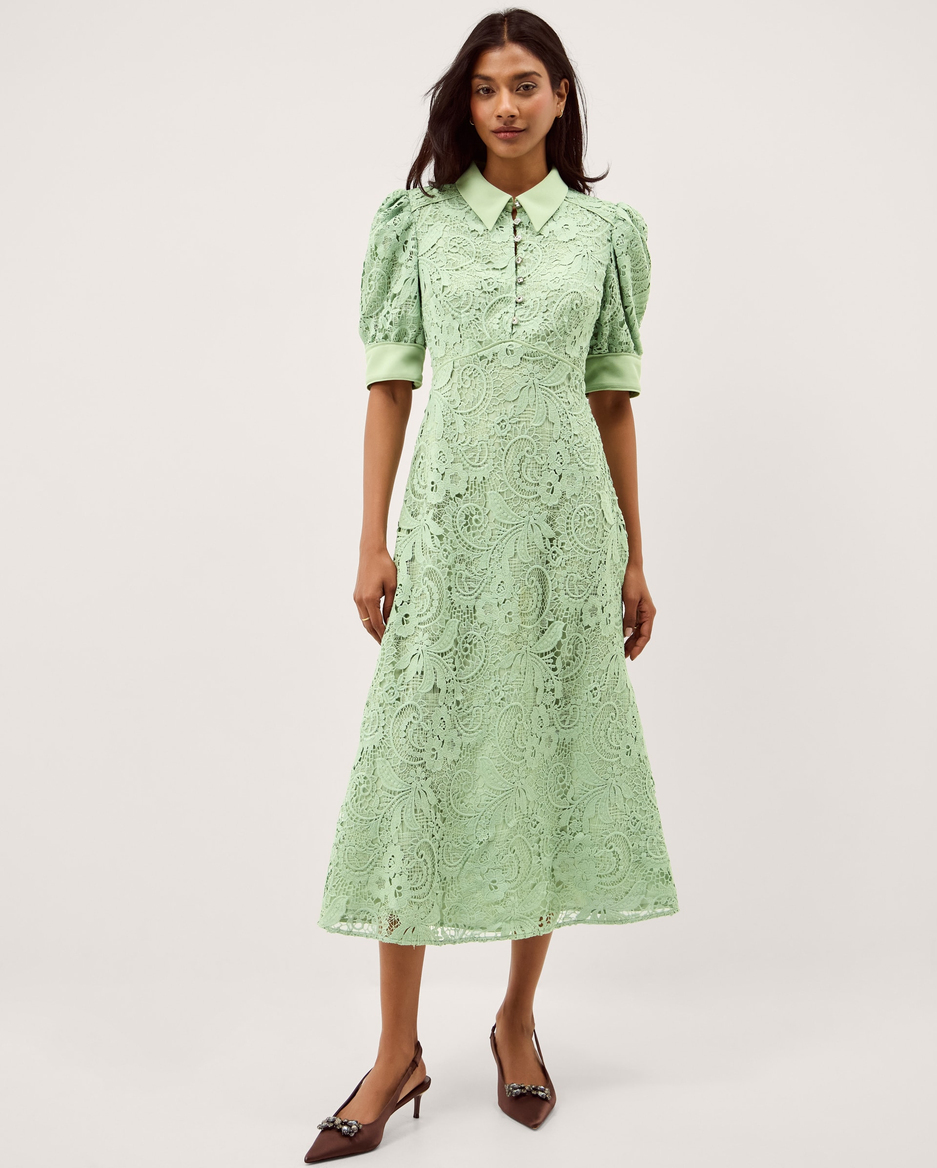 New In - Monsoon Bridget Lace Midi Dress