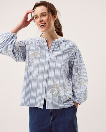 Monsoon Maia Embroidered Stripe Blouse