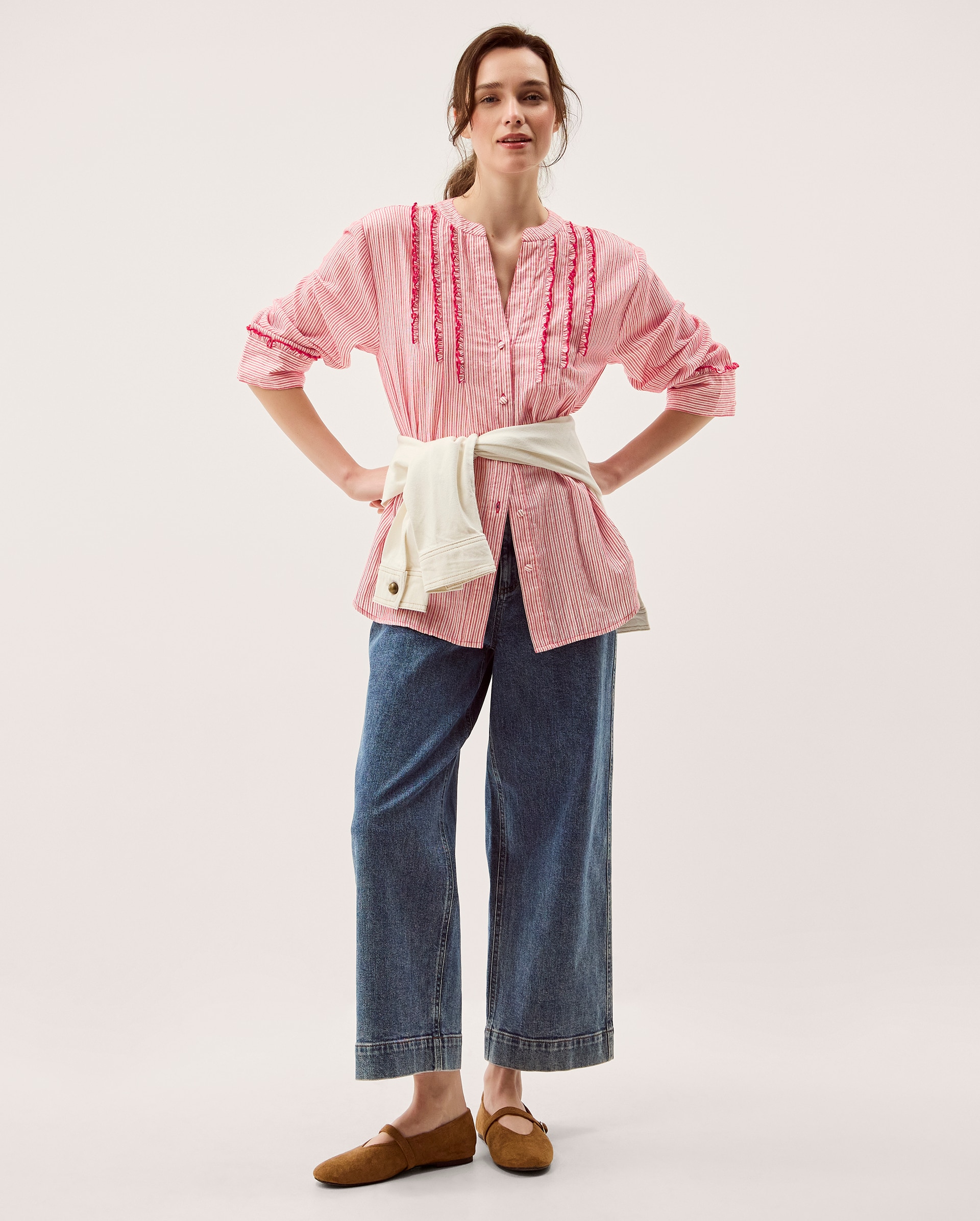 New In - Monsoon Ceres Frill Stripe Shirt