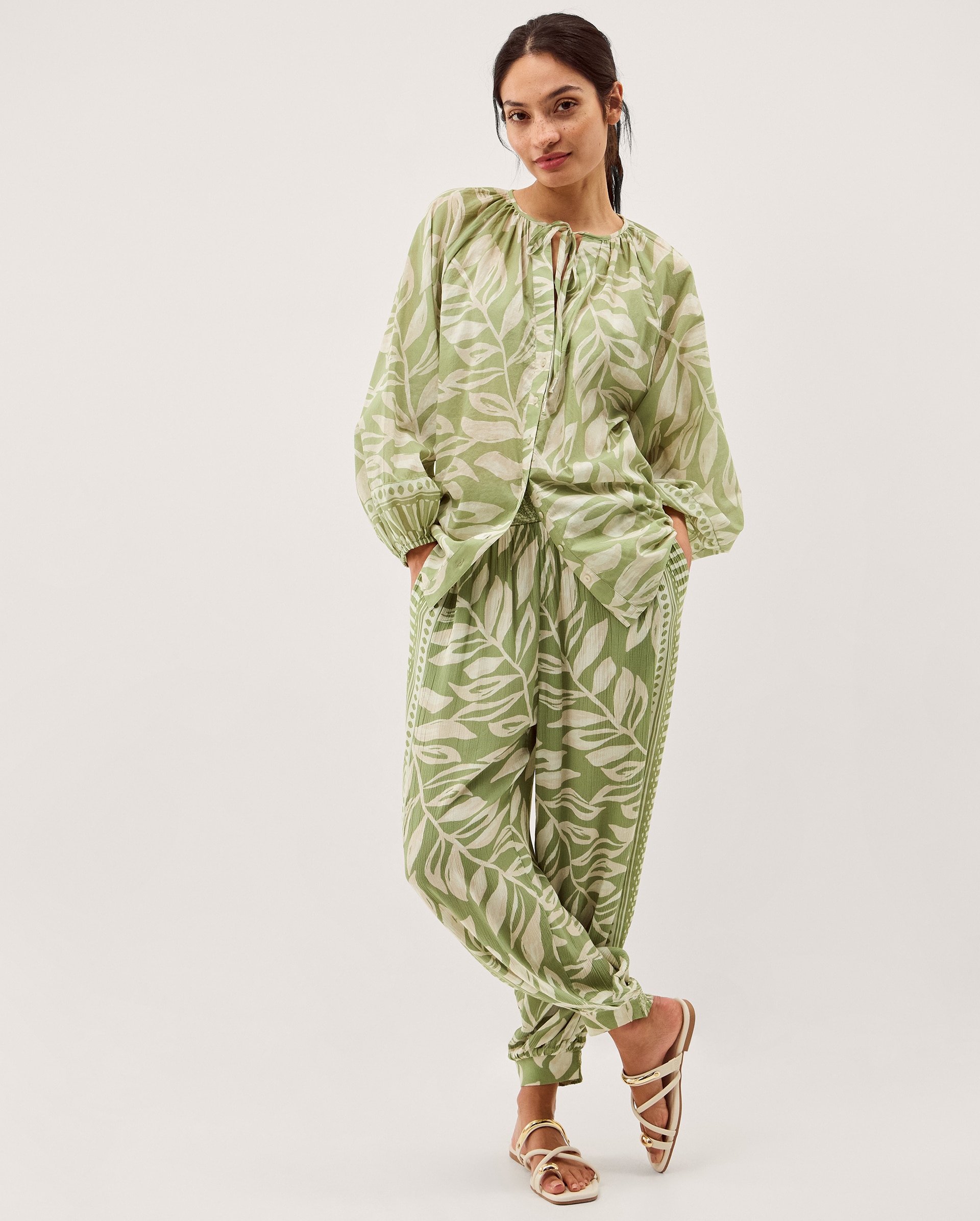 New In - Monsoon Lillie Leaf Print Blouse