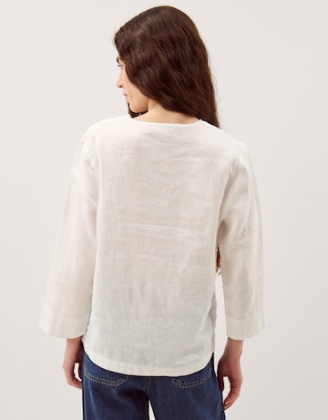 Monsoon Jayla V-Neck Lace Linen Blouse