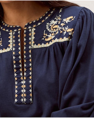 Monsoon Emi Embroidered Jersey Top
