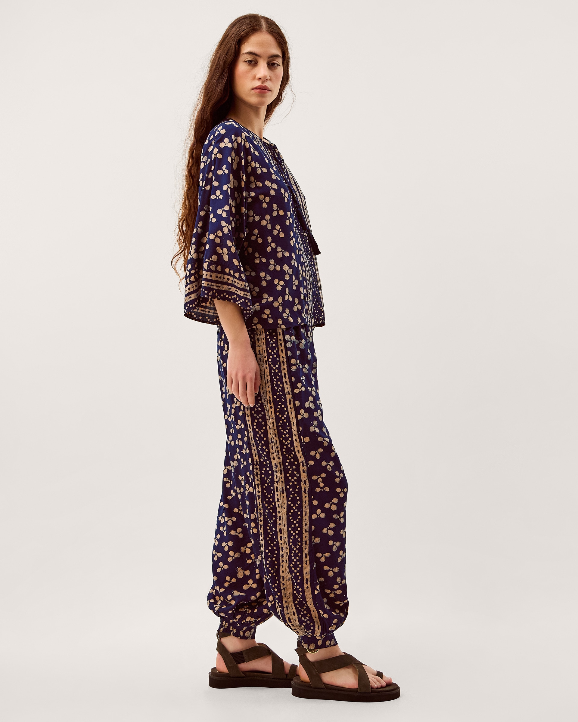 New In - Monsoon Clover Print Harem Trousers