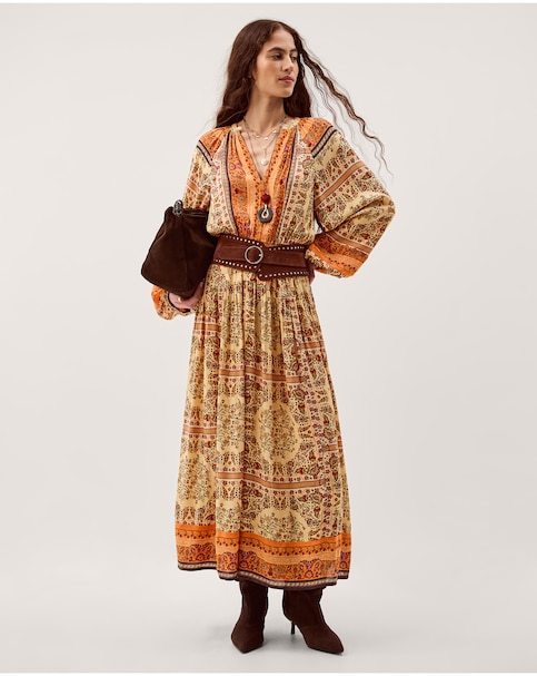 Monsoon Ines Floral Print Midi Dress