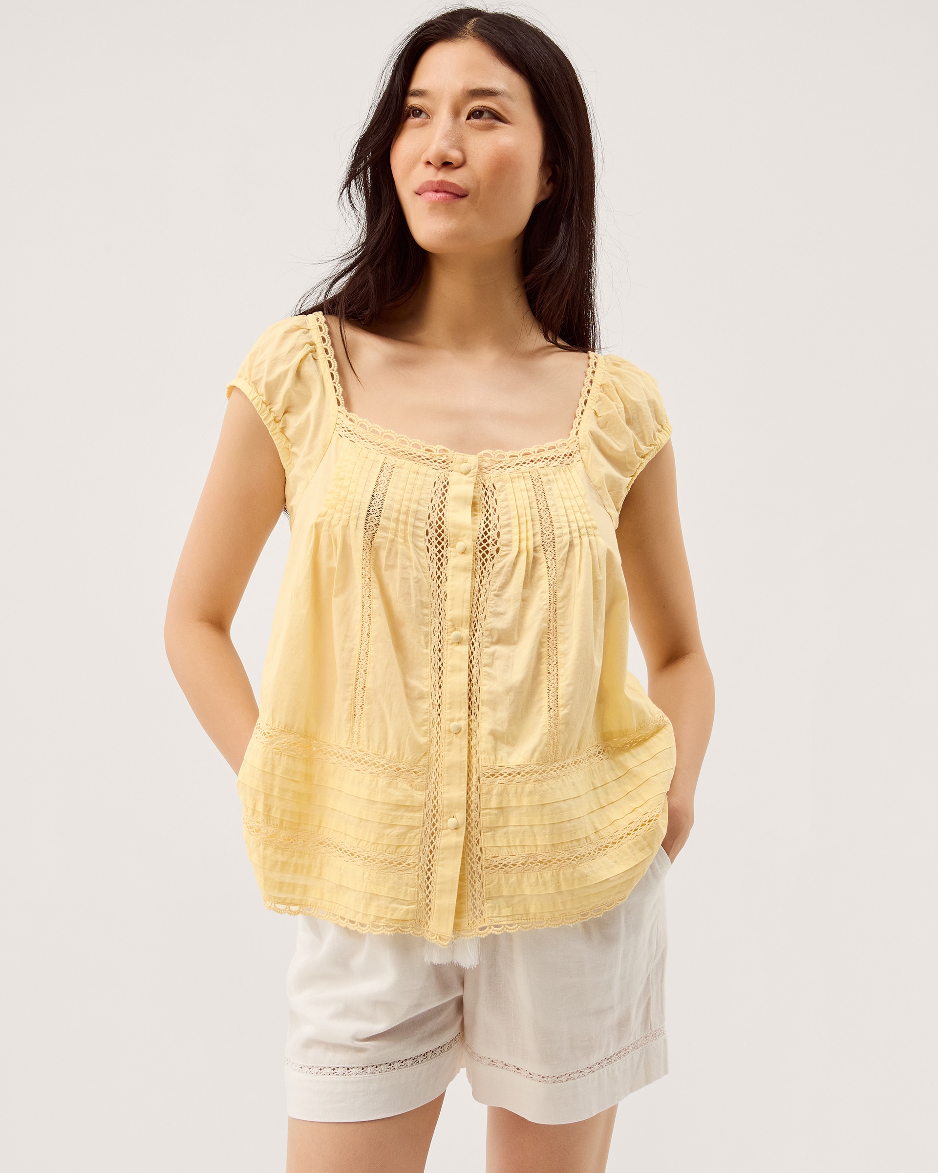 New In - Monsoon Olivia Lace Trim Top