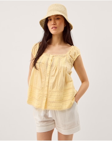 Monsoon Olivia Lace Trim Top