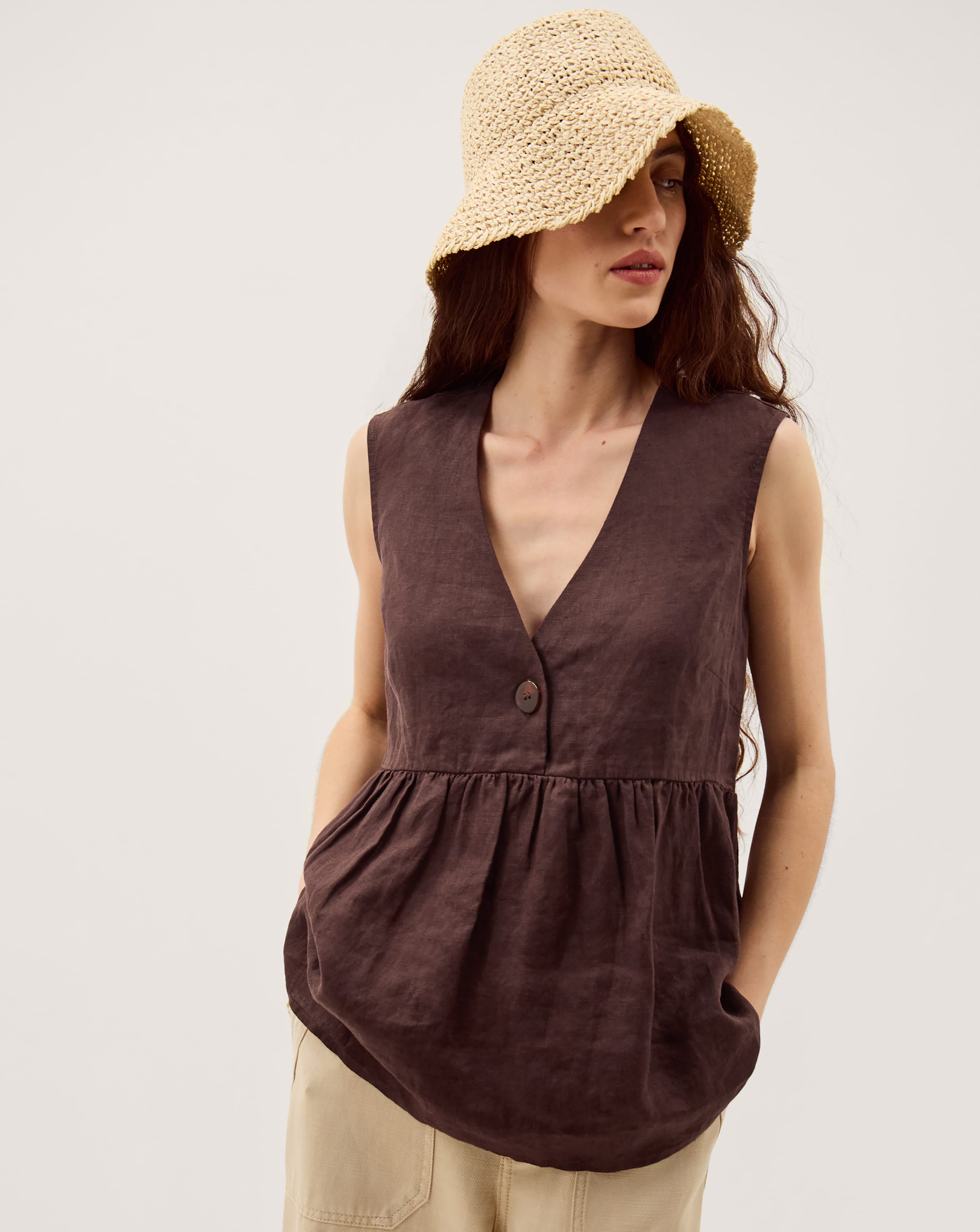 New In - Monsoon Posey Sleeveless Linen Top