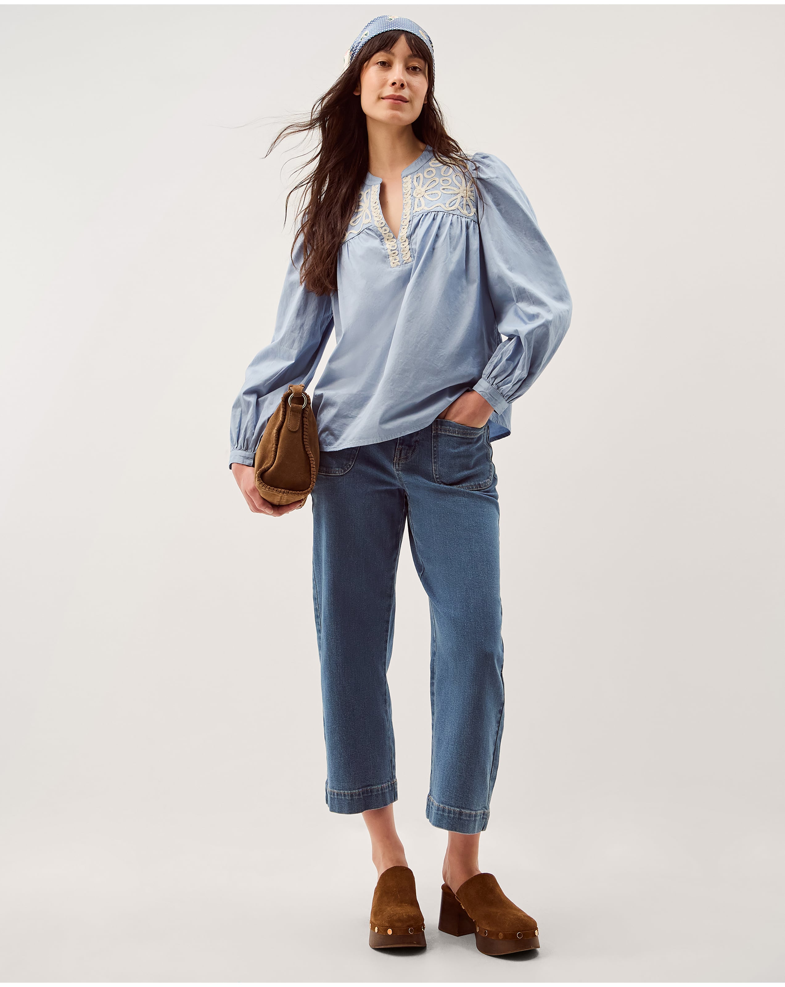 New In - Monsoon Erica V-Neck Embroidered Blouse