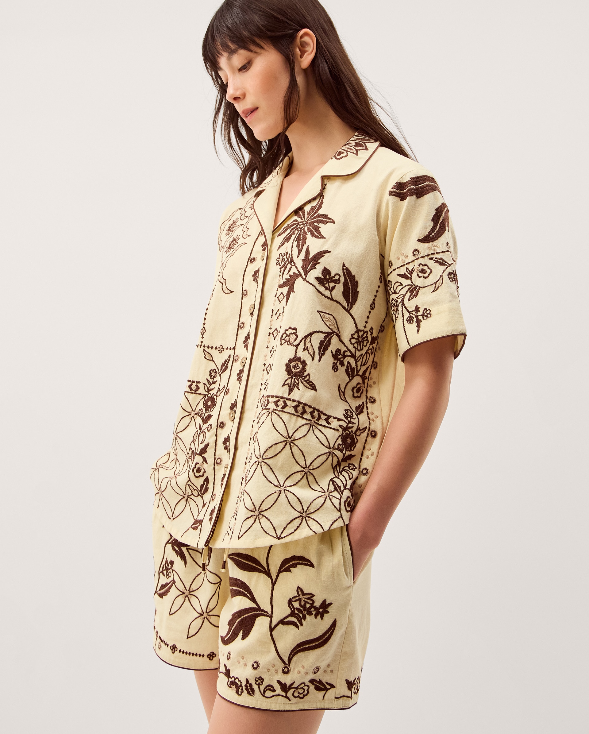 New In - Monsoon Carly Tropical Embroidered Shirt