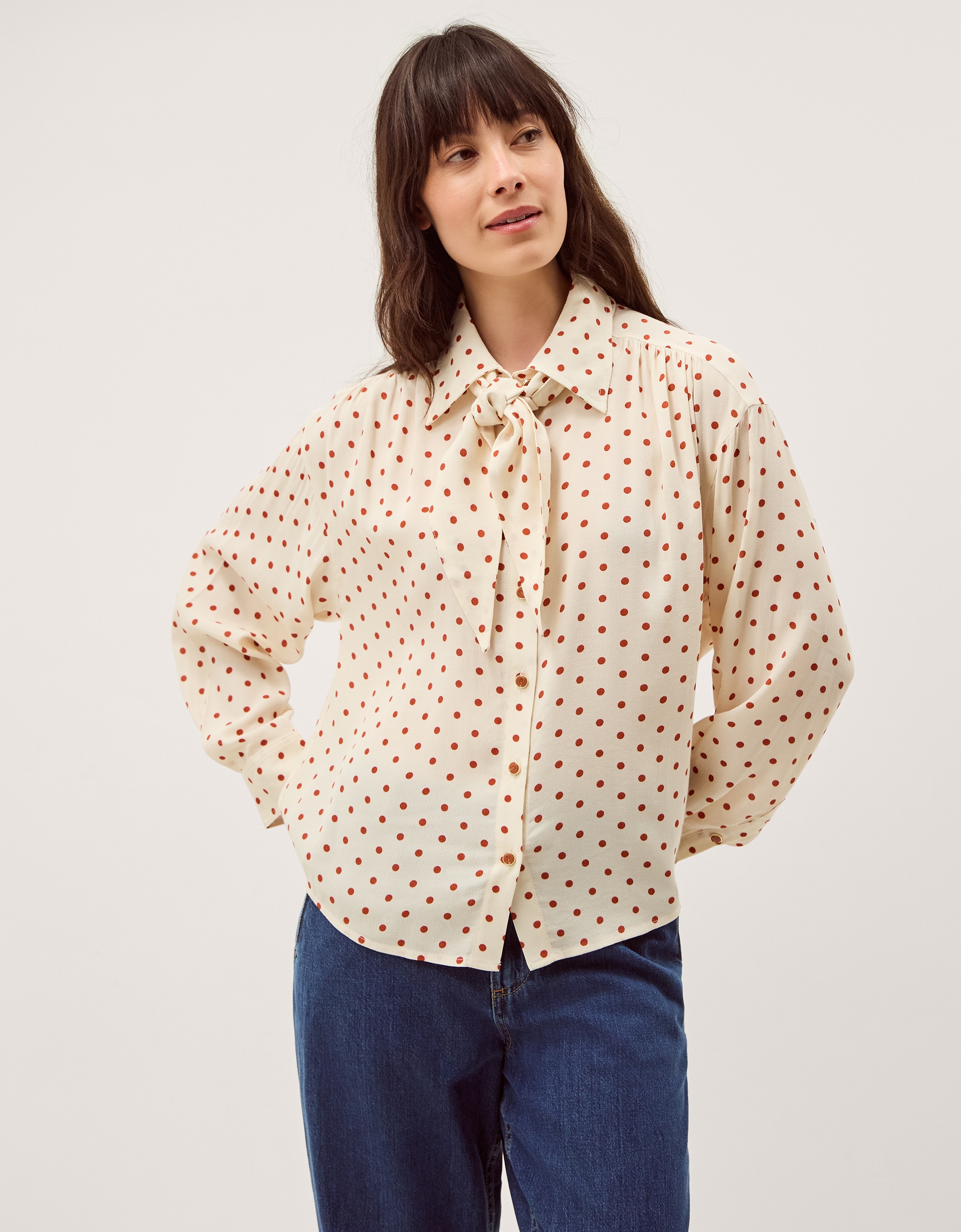 New In - Monsoon Esme Polka Dot Shirt & Scarf