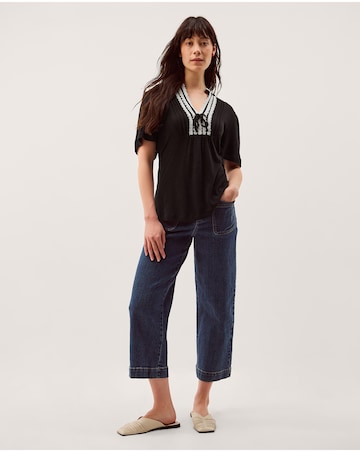 Monsoon Lucia Lace Linen Blend T-Shirt