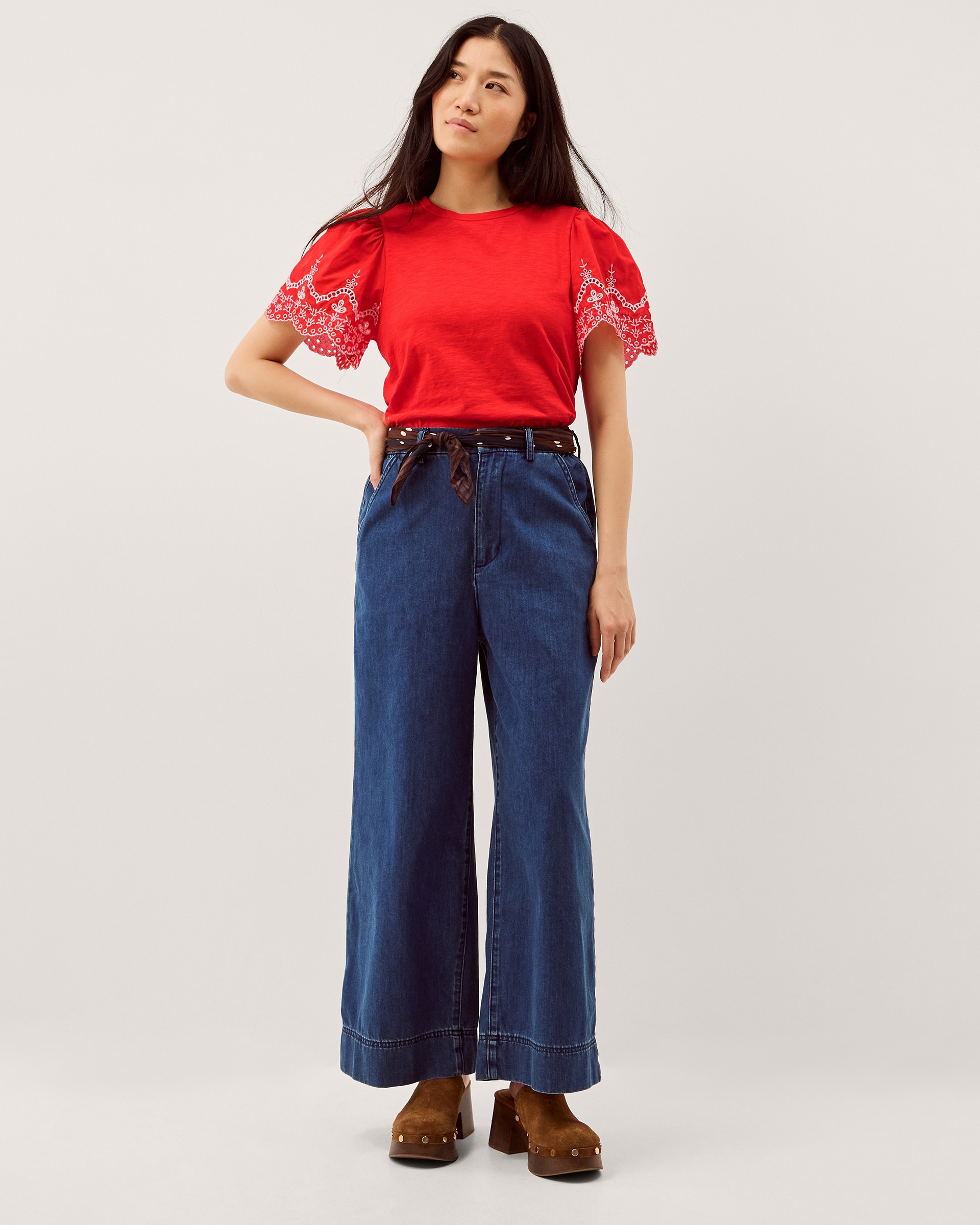 New In - Monsoon Bree Broderie Jersey T-Shirt