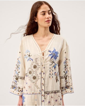 Monsoon Julie Embroidered Midi Kaftan
