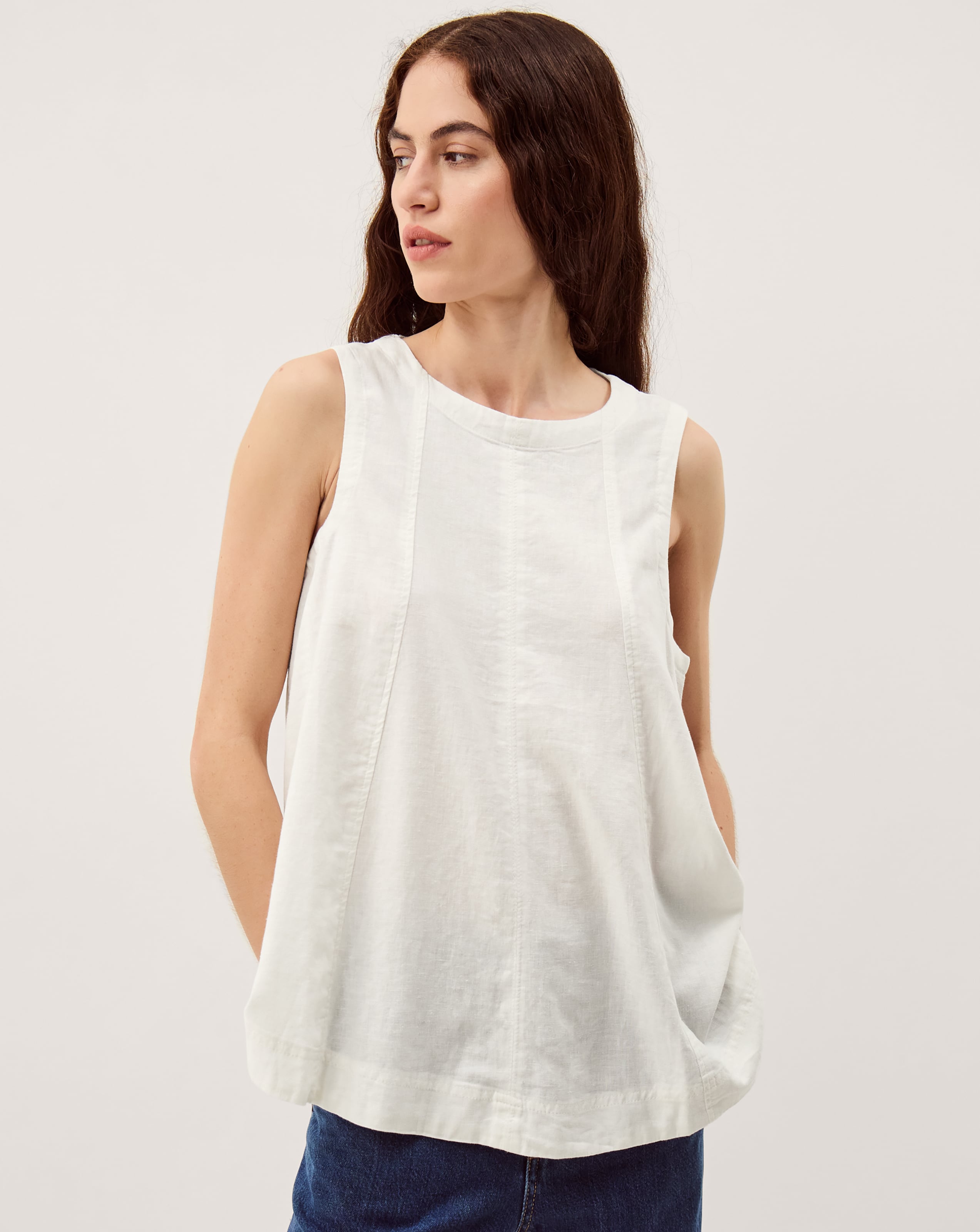 New In - Monsoon Sammy Swing Linen Blend Tank Top