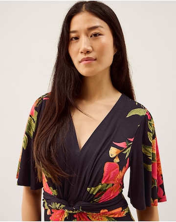 Monsoon Moana Floral Jersey Midi Dress
