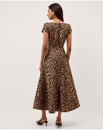Anna Leopard Print Midi Dress